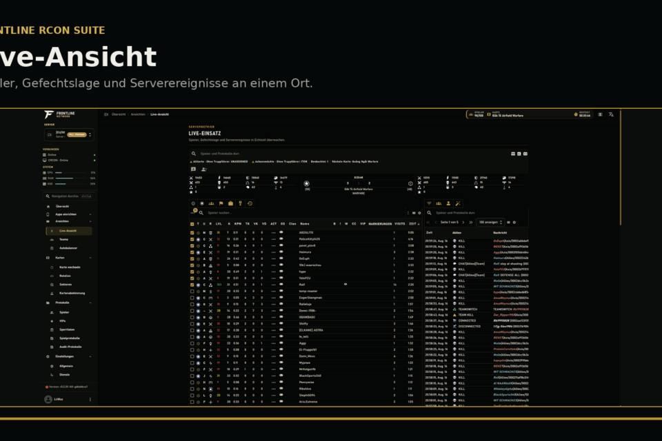 Frontline RCON Tool Updates: Weniger Ressourcen, mehr Kontrolle